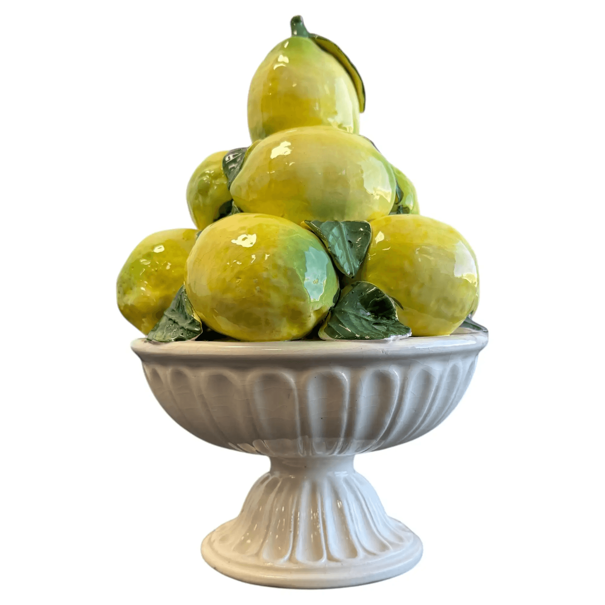 Spanish Majolica Ceramic Lemon Centerpiece