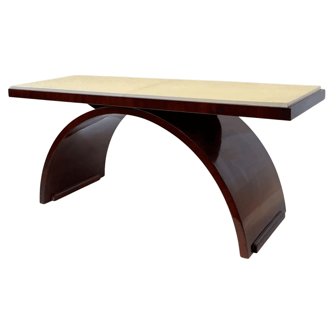Rosewood and Goatskin Parchment Paper Art Deco Coffee Table