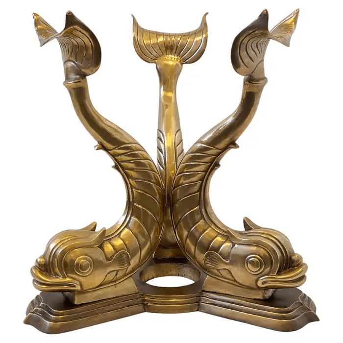 1970’s Polished Bronze Fish Entry Table