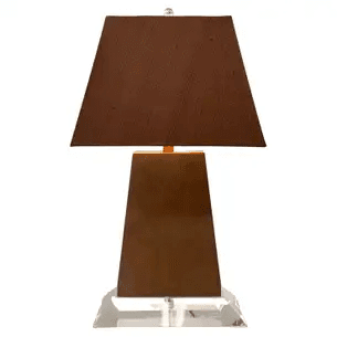 Lucite and Lacquer Copper Table Lamp by Steve Chase