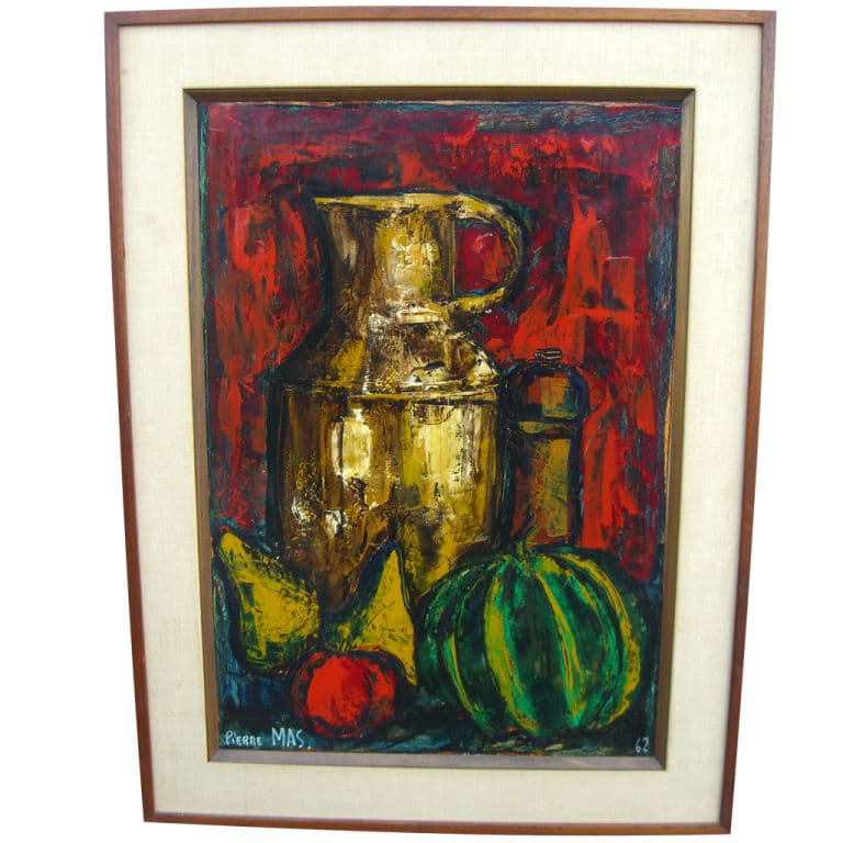 Oil on board by noted French artist Pierre Mas dated 1962