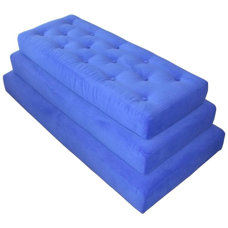 Royal Blue Three Level Attached Stepped Ottoman