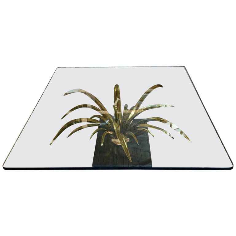 Christian Techoueyres Bronze and Glass Table