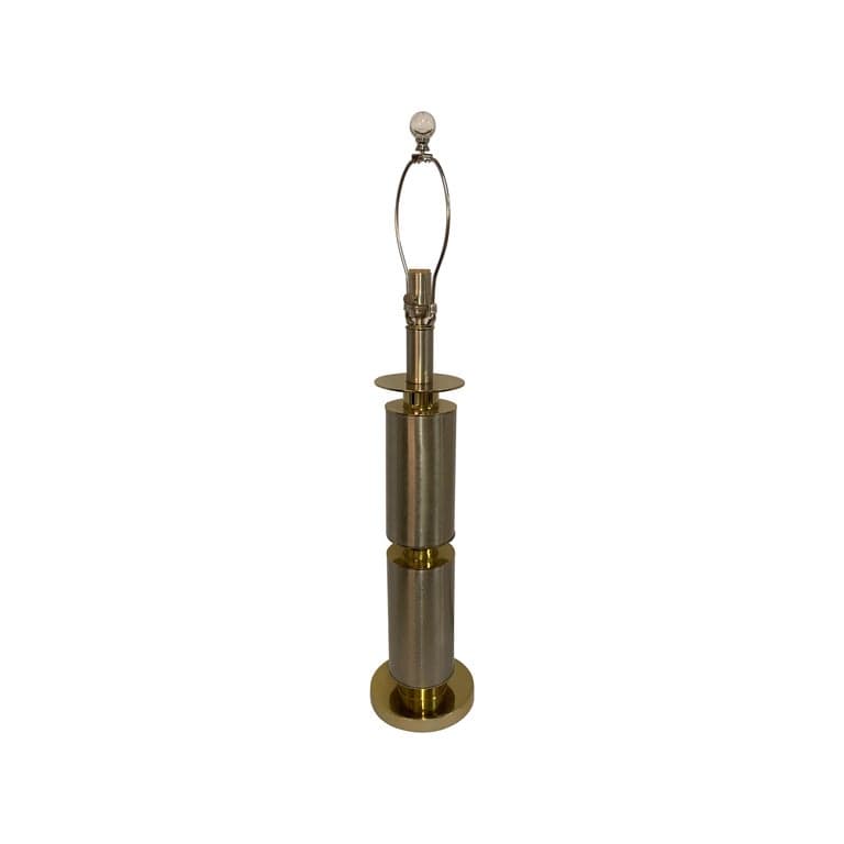 Laurel Brushed Steel and Brass Lamp