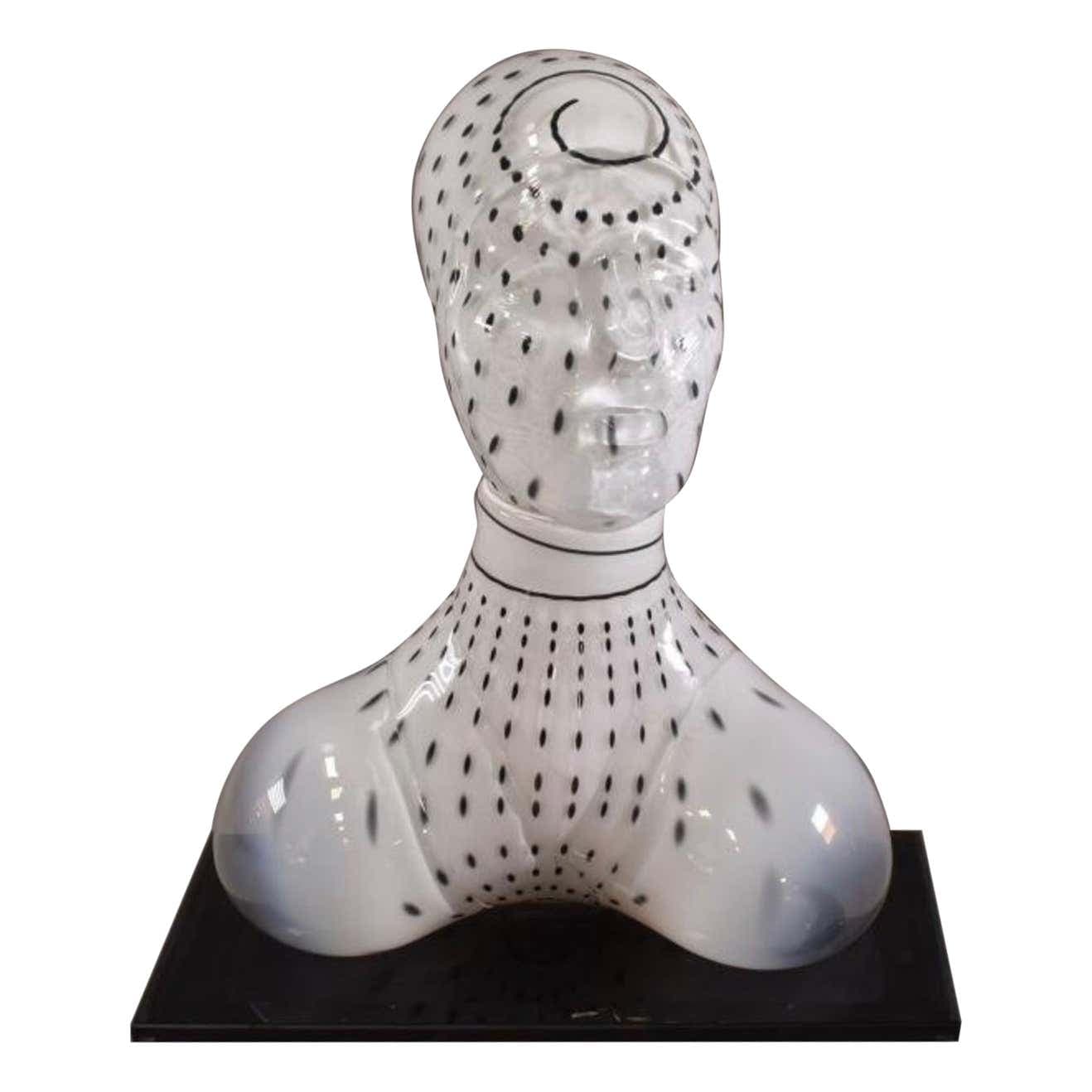 Kevin Fulton 1993 Art Glass Figural Bust