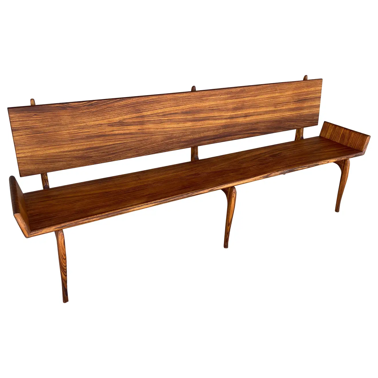 Artisan Craftsman Zebra Wood Bench