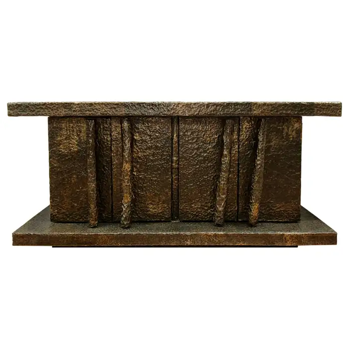 Brutalist Hand Hammered Metal Clad Credenza