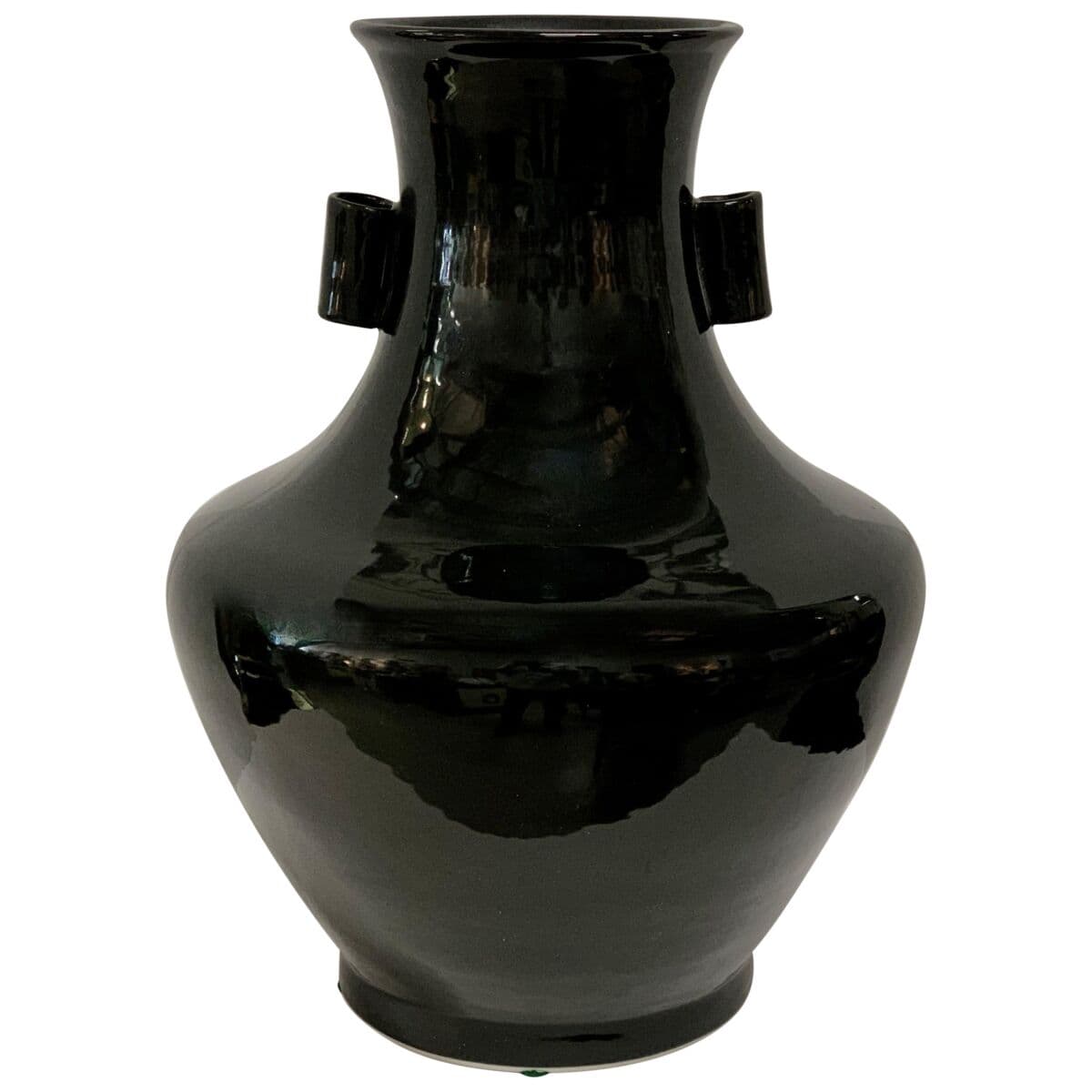Chinese Black Glazed Handled Vase