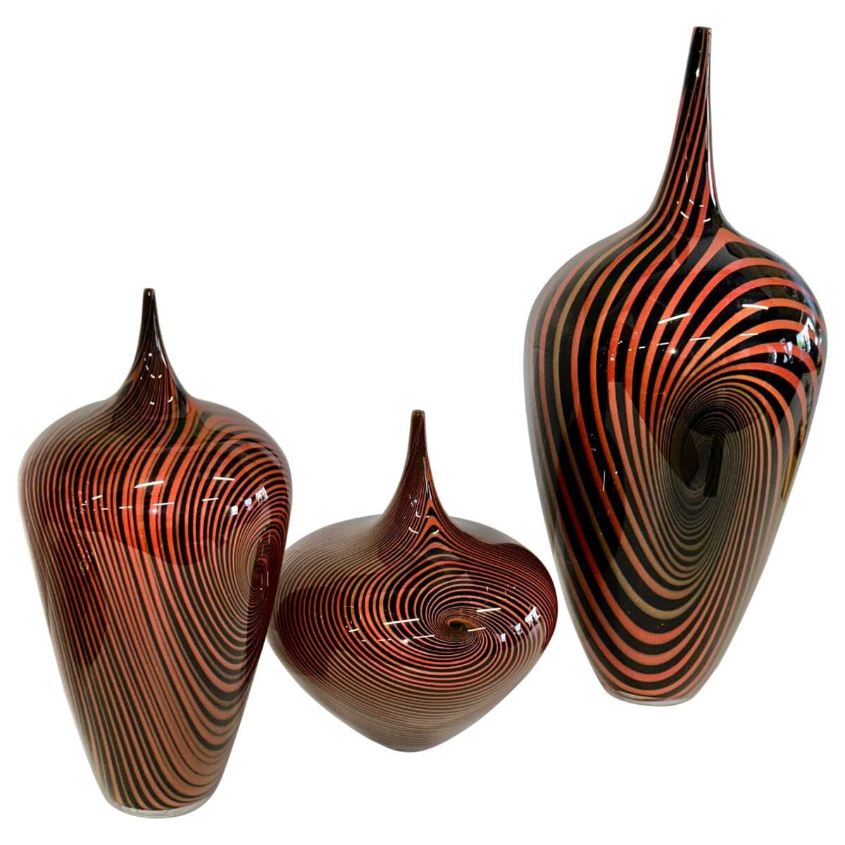3 Pieces by Noted Canadian Glass Artist Jeff Holmwood Vortex 1999