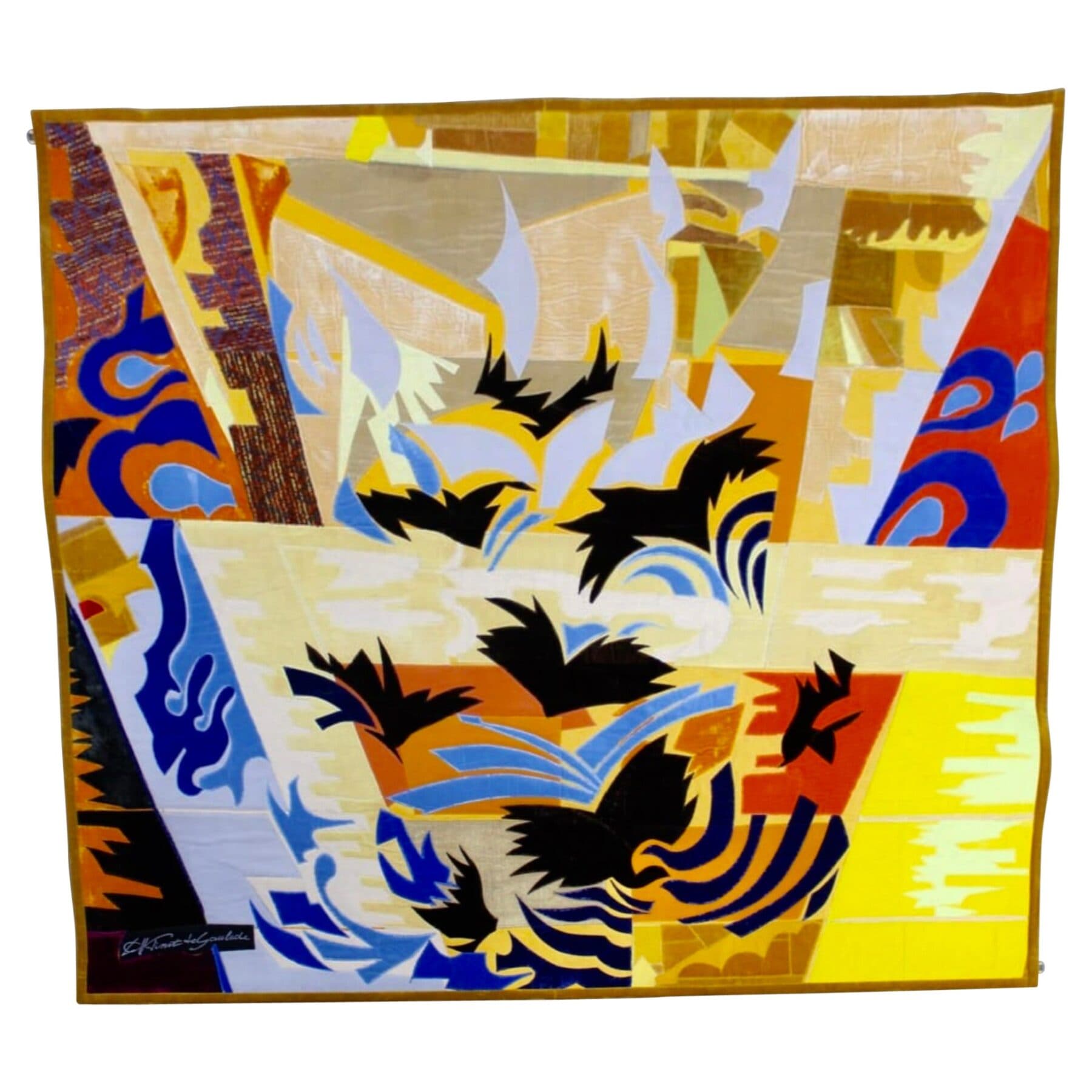 1976 Louis Charles Pinet De Gaulade Patchwork Tapestry “Les Paves de Saint Marc”