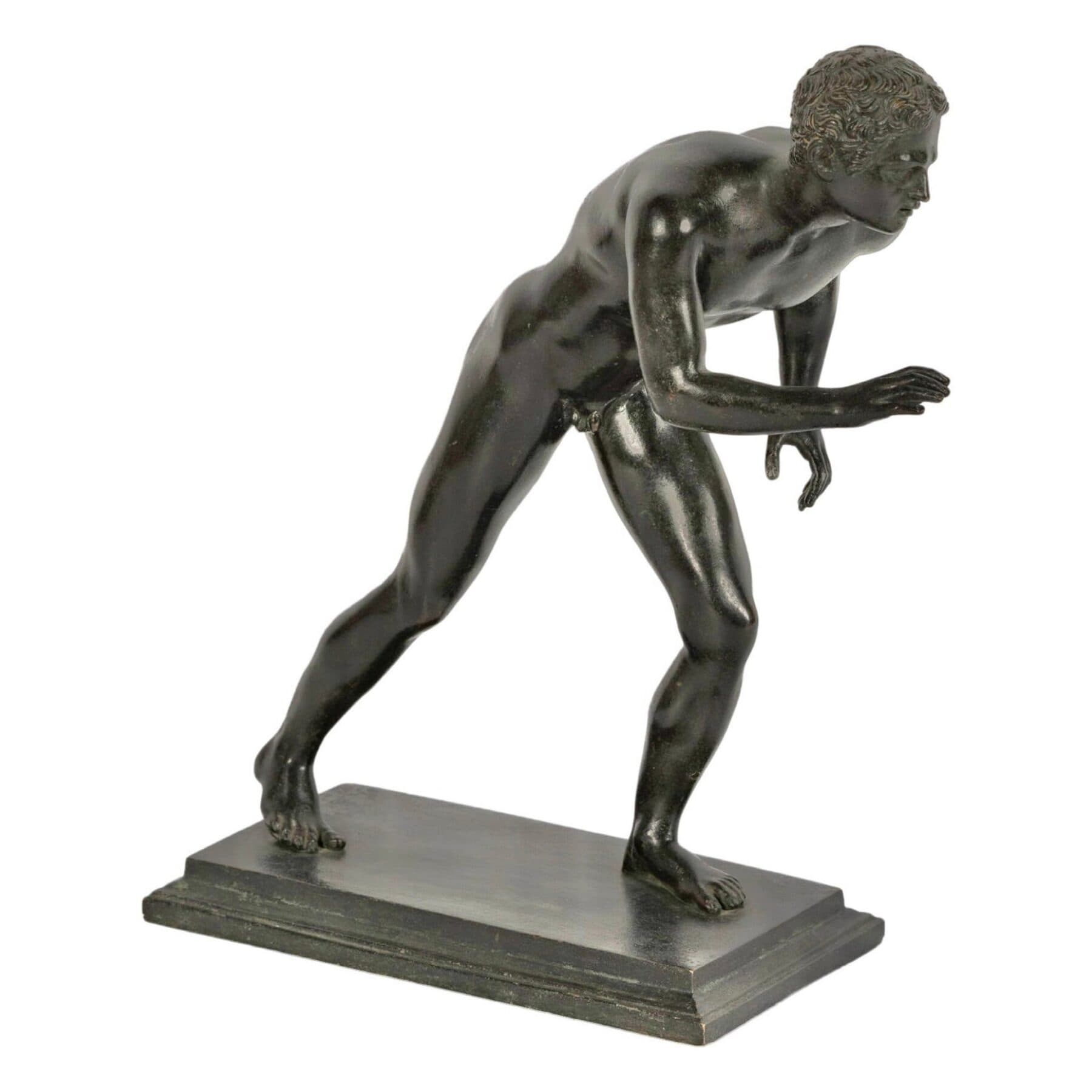 19th Century Bronze of the Runner of Herculaneum with Panama Pacific Expo Label