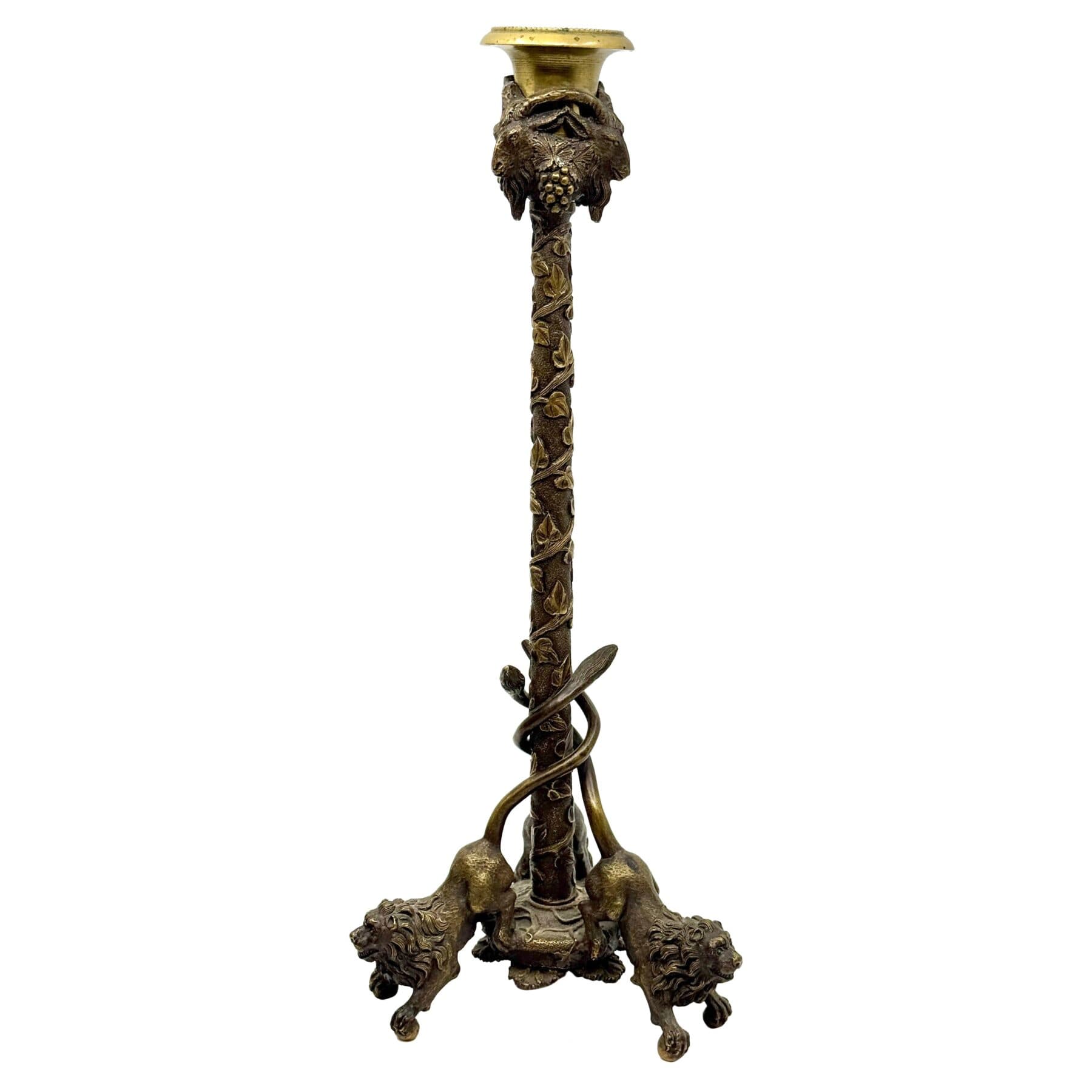 19th Century Bronze Grand Tour Neoclassical Candlestick