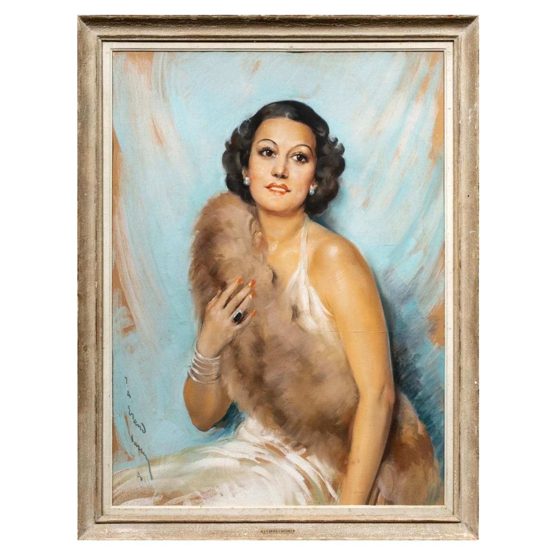 1938 Society Portrait of a Lady by Jean Albert Grand Cateret
