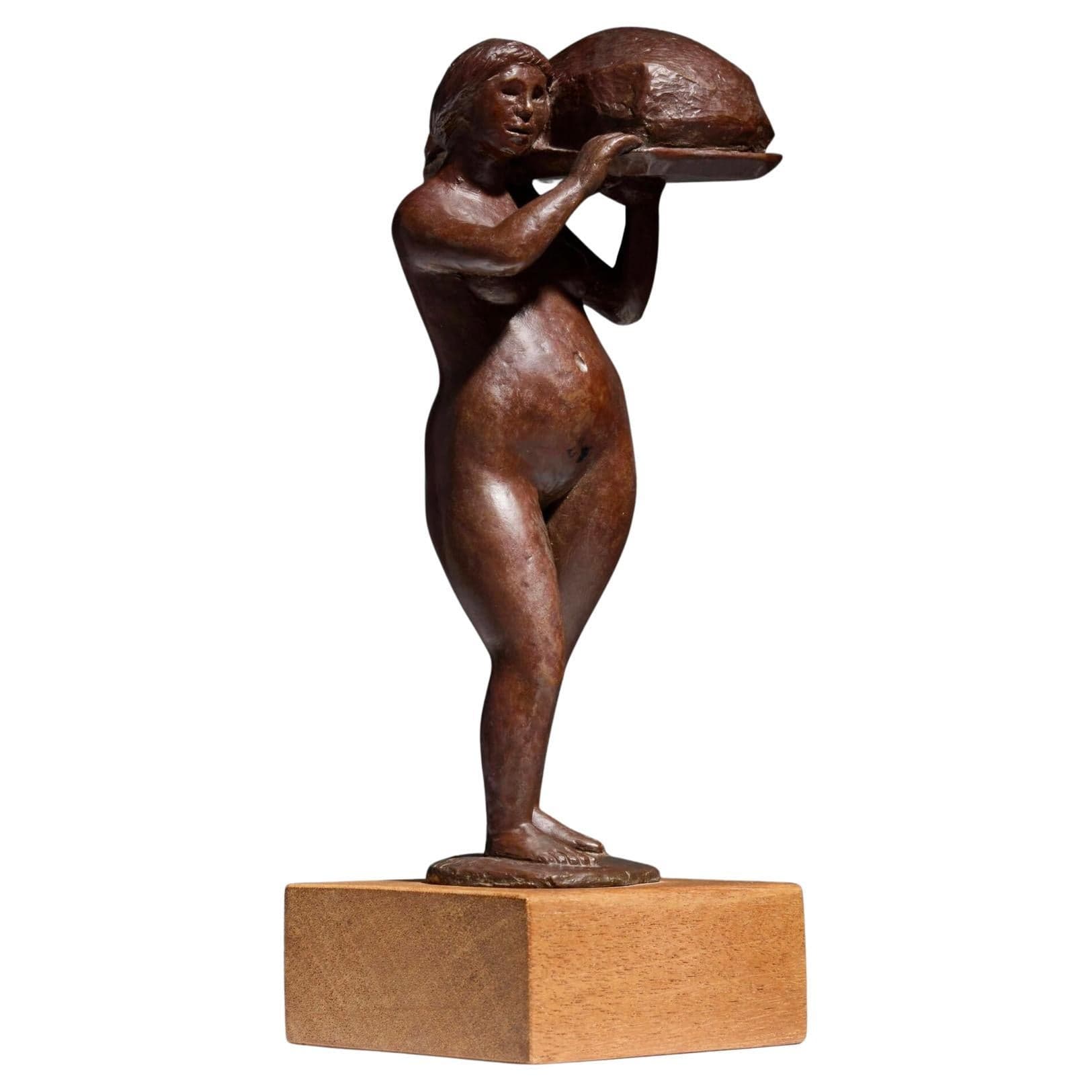 The Waitress 1982 Bronze by Noted California Artist Jorjana Holden