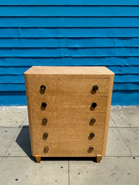 1940's Bird's Eye Maple Tall Dresser
