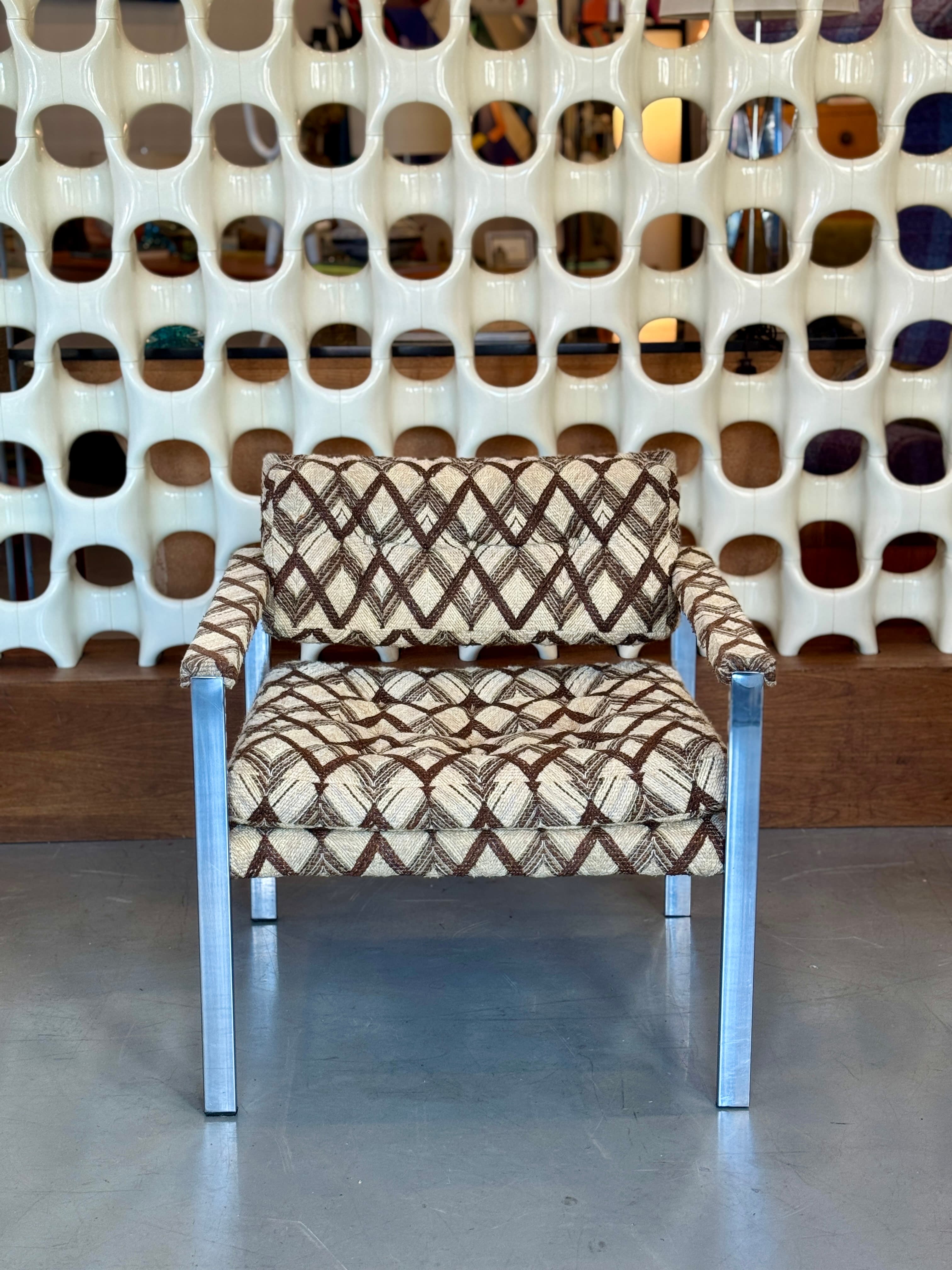 1970's Milo Baughman Style Lounge Chair