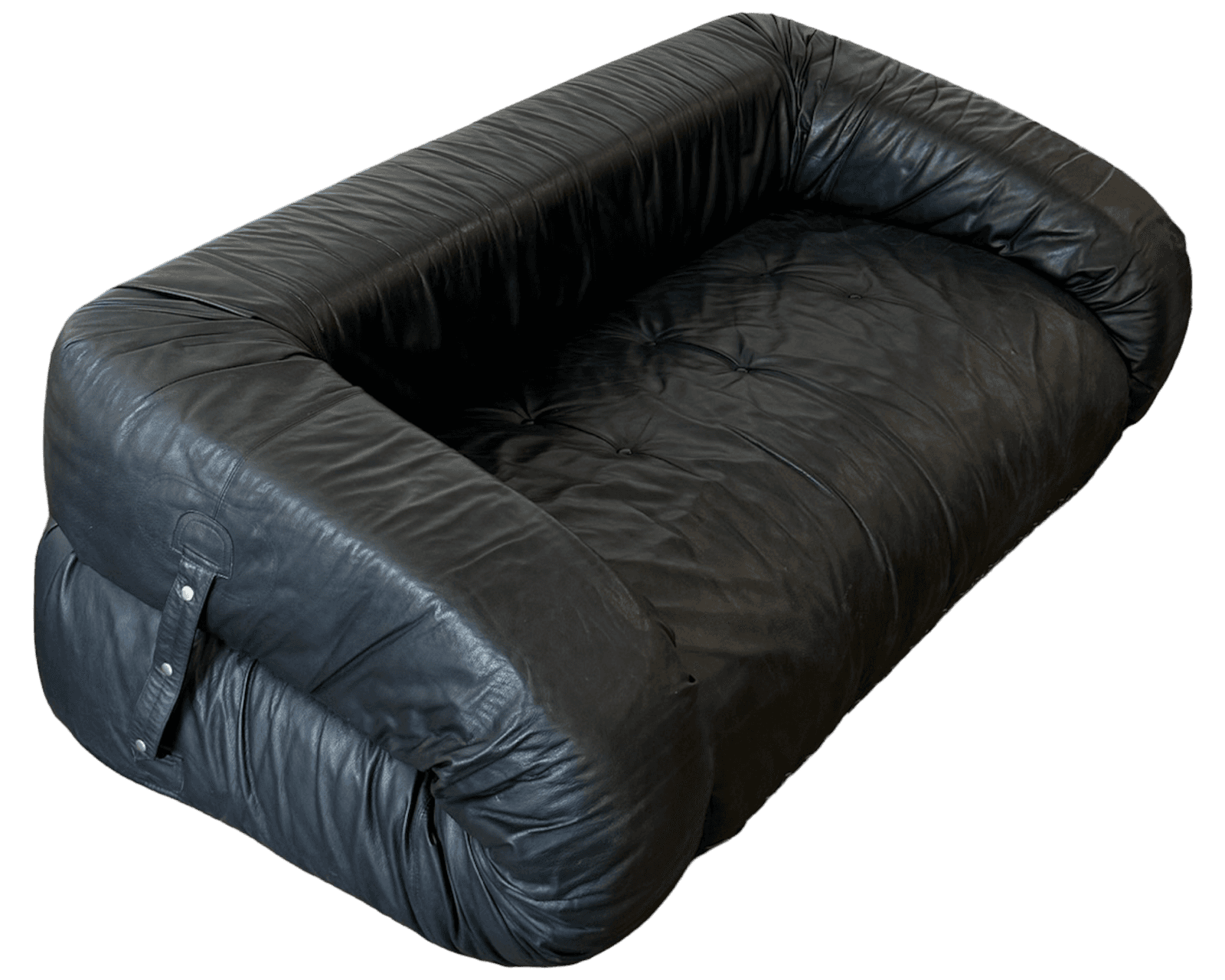 Anfibio Black Leather Sofa Bed