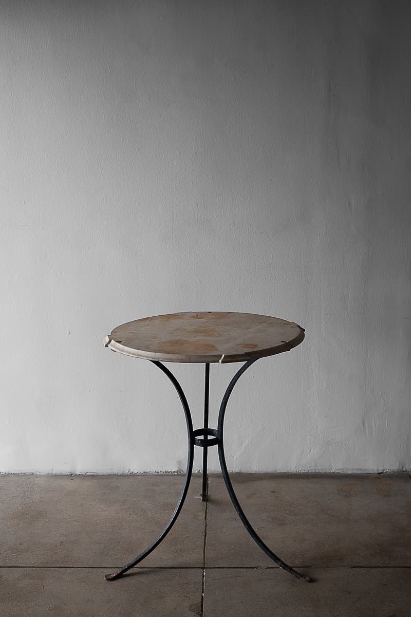 Marble and Iron Bistro Table