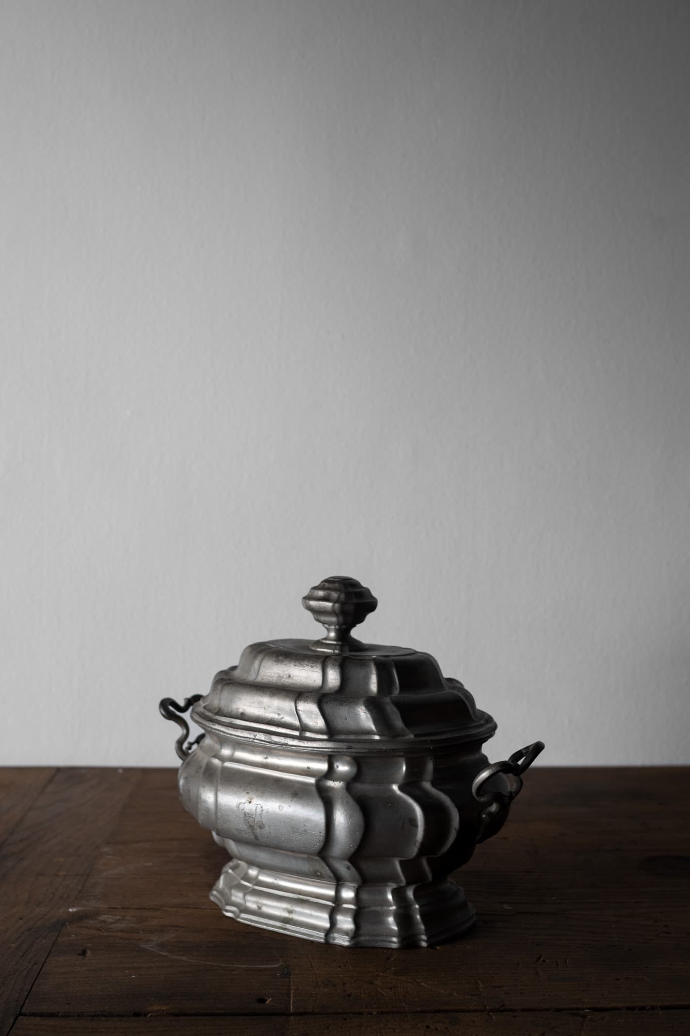 Rococo Pewter Silver Tureen with Lid