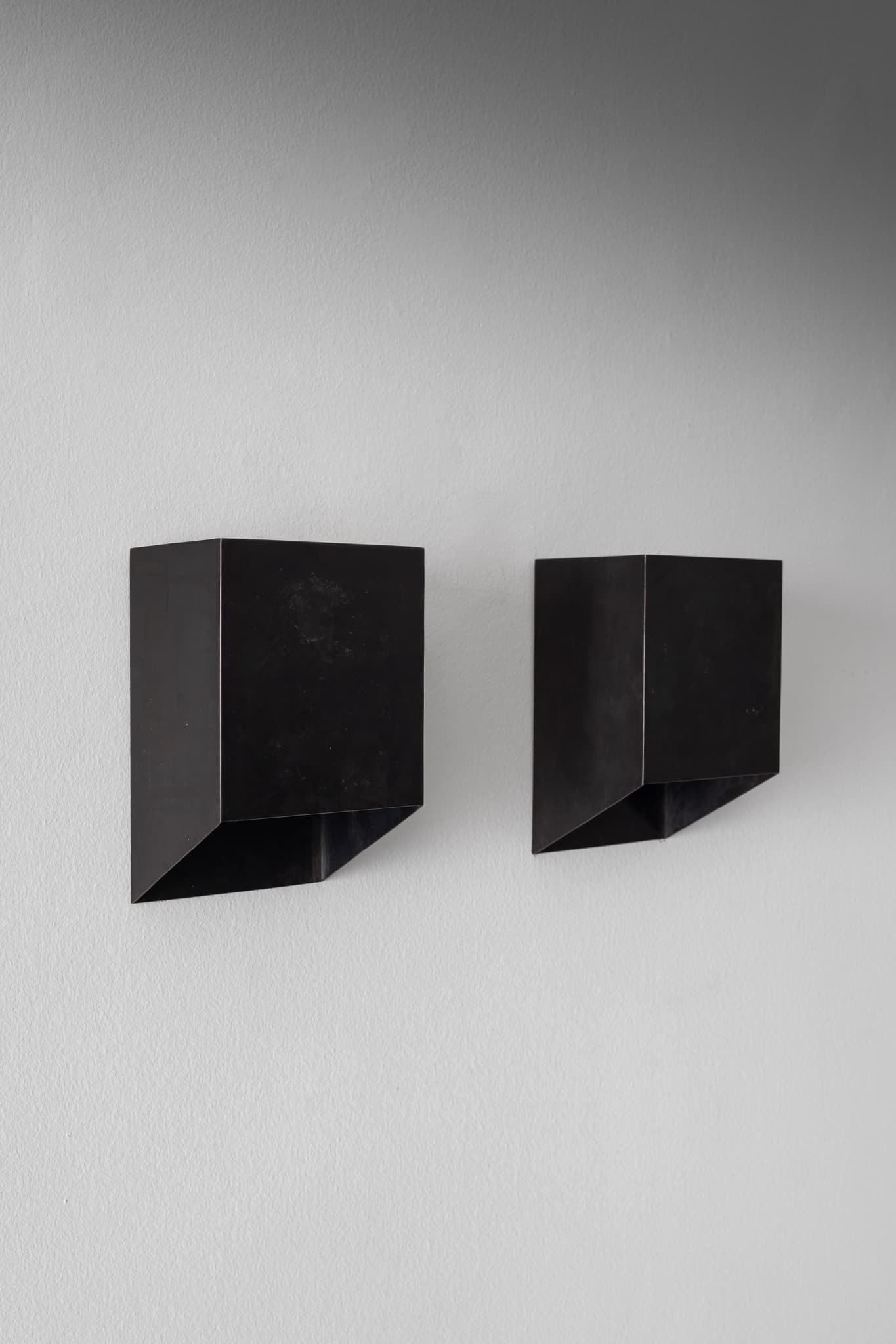 Pair of Blackened Bronze Sconces