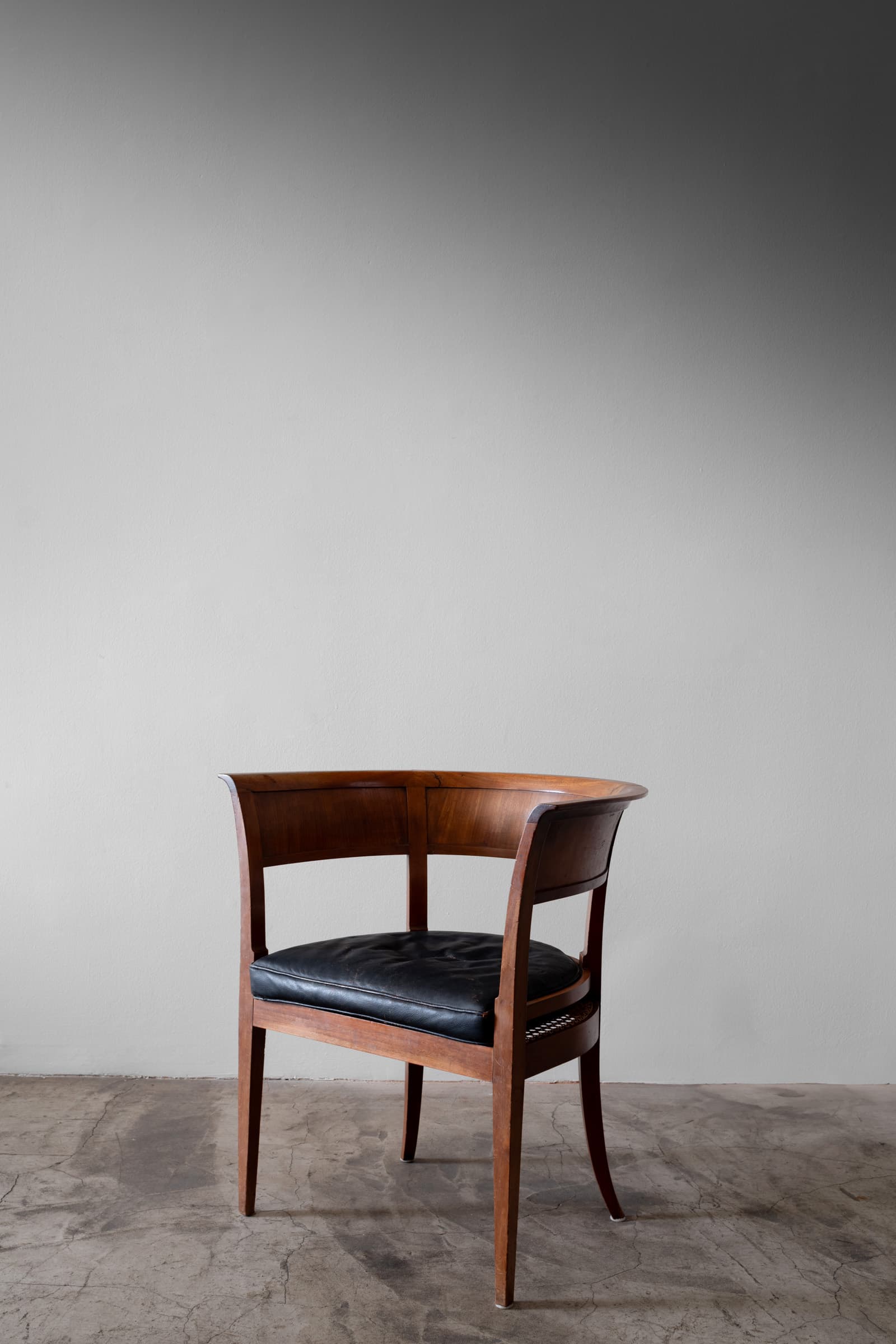 Mahogany Armchair with Curved Back