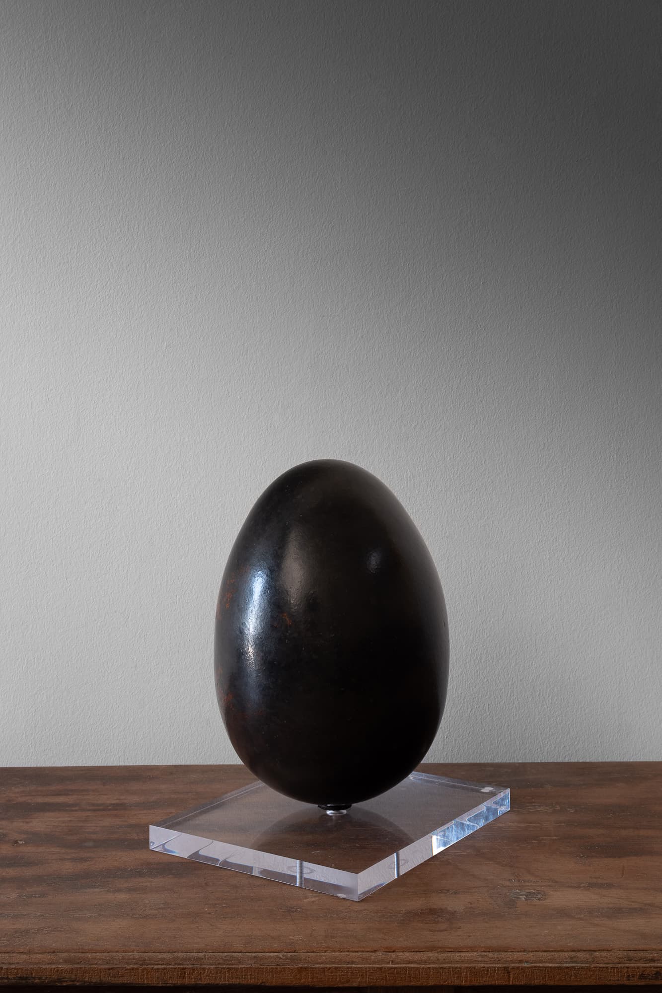 Black Egg Shaped Fire Faience Sculpture