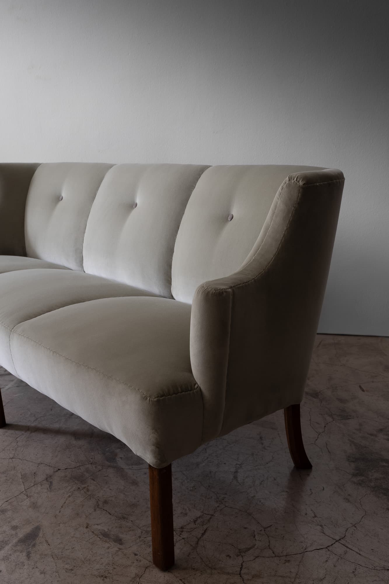 Three Seater Sofa with Mahogany Legs