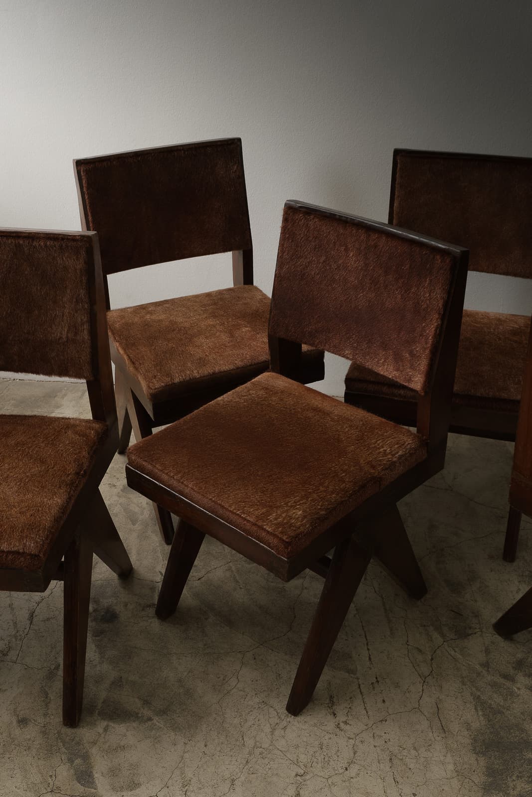Set of Eight Pj-SI-25-A Teak and Hide Chairs