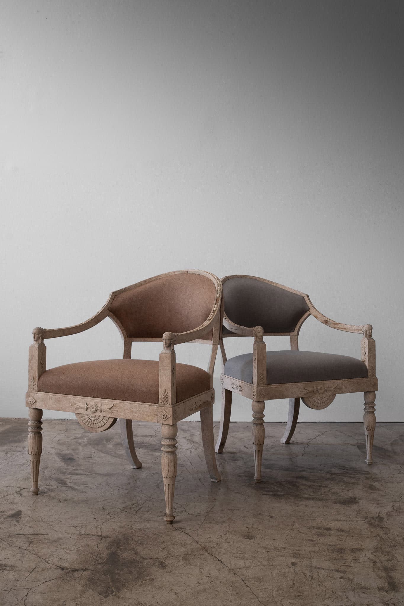 Pair of Gustavian Head Dining Chairs