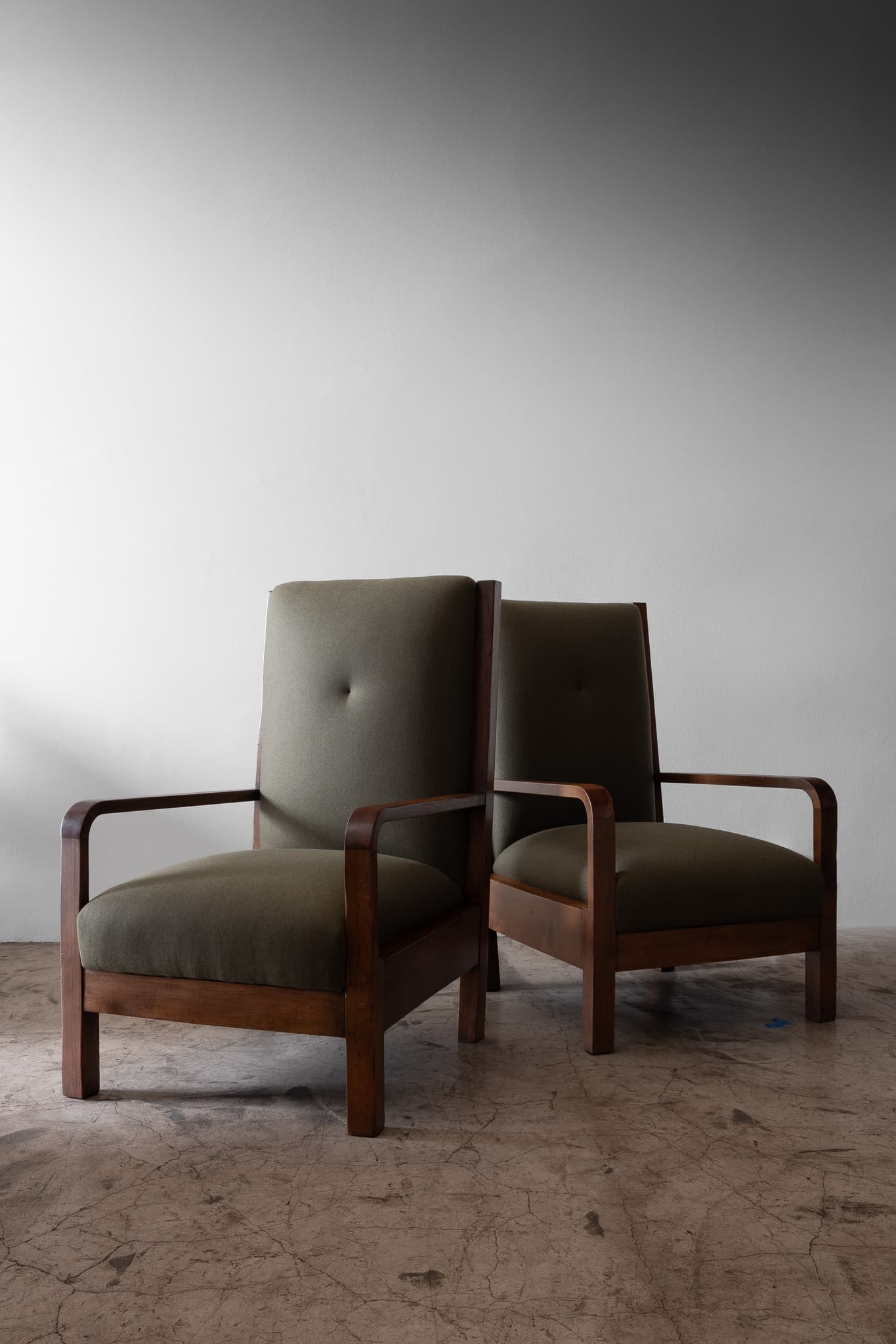 Pair of Highback Upholstered Armchairs