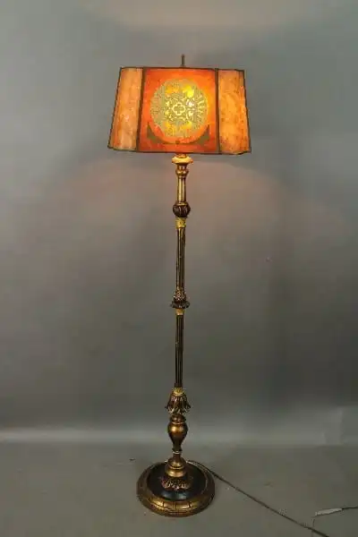14304. Spanish Revival 1920’s With Polychrome Base And Original Mica shade