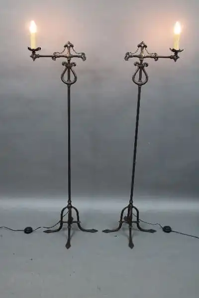 14605. Pair Of 1920’s Single Torchieres