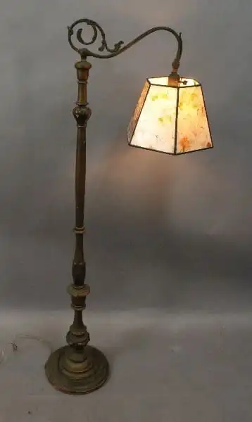 14866. Spanish Revival Floor Lamp With New Mica Shade