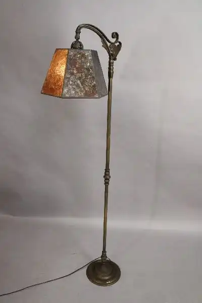 15083. Bridge Lamp Circa 1920’s With Adjustable New Mica Shade