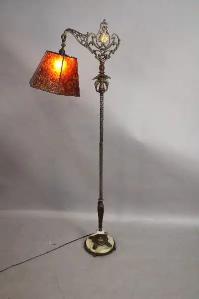 15099. 1920’s Bridge Lamp With New Mica Shade