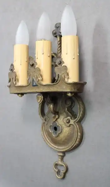 15184. 1 of 4 Three Light Sconces