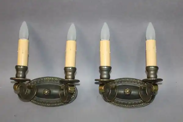15234. Pair of 1920’s Two Light Sconces