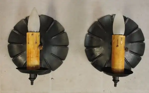 15471. Pair Of Spanish Revival Sconces With Single Light