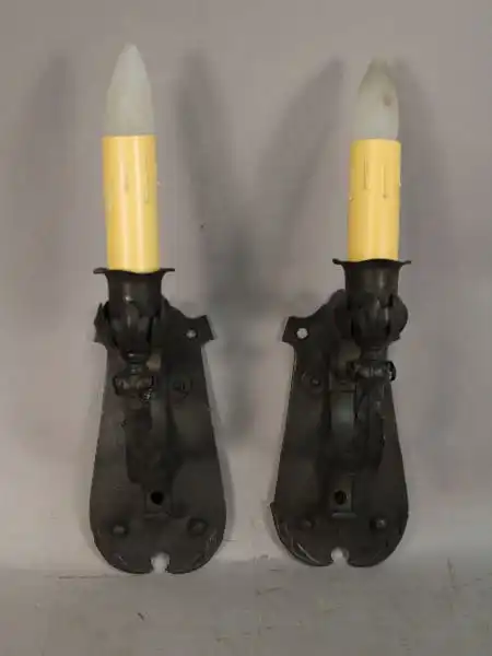 15659. Pair Of 1920’s Sconces With Acanthus Leaf Motif