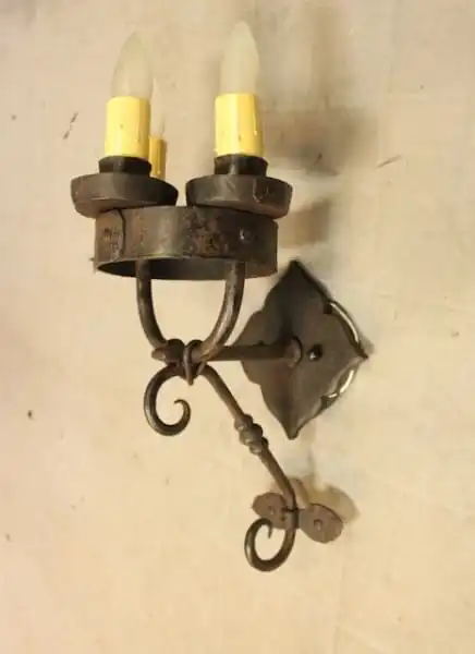 16497. 1 of 2 1920’s Spanish Revival Sconce With Three Lights