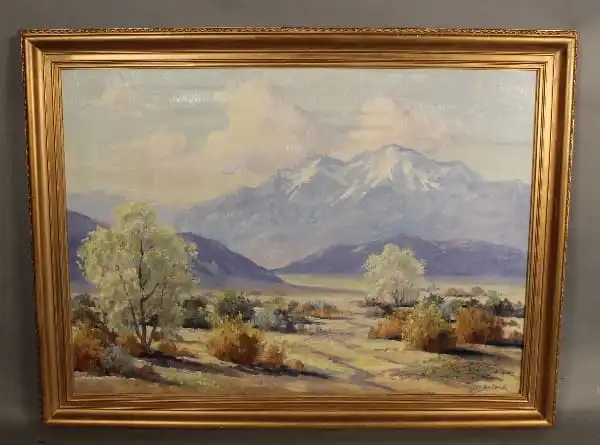 11677. Large Palm Springs Landscape By Oliver Glen Barrett