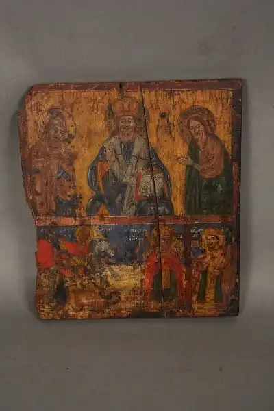 11974. 19th Century Large European Icon Painted On Wood