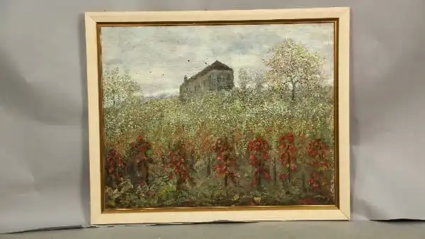 13213. Oil Painting Manor In Spring Fields