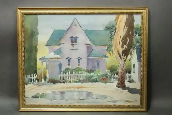 14661. Lovely Watercolor Of Beach House By Shirley Sullivan