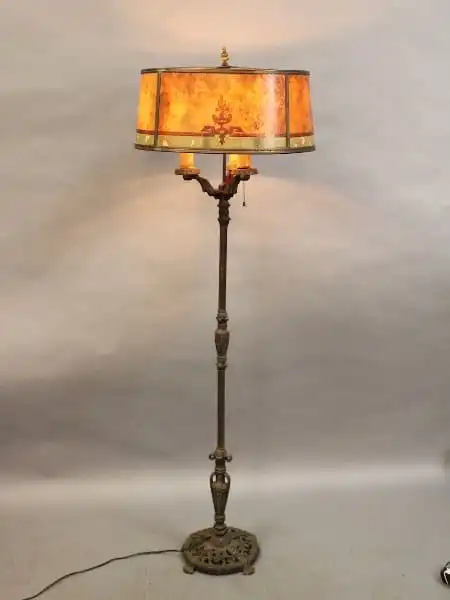 15462. Spanish Revival Floor Lamp With Mica Shade