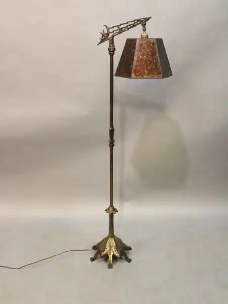 15869. 1920’s Bridge Lamp With Deco Frame