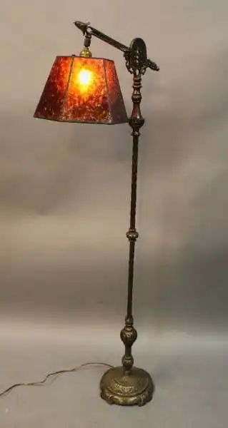 15917. Spanish Revival 1920’s Floor Lamp With Mica Shade