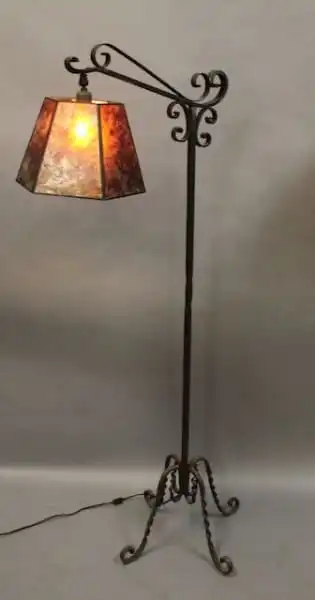 16149. Wrought Iron 1920’s Spanish Revival Floor Lamp