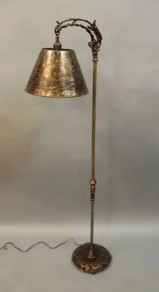 16152. Spanish Revival Bridge Lamp With Custom Mica Shade