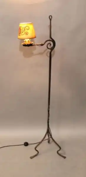 16327. Spanish Revival Wrought Iron Floor Lamp